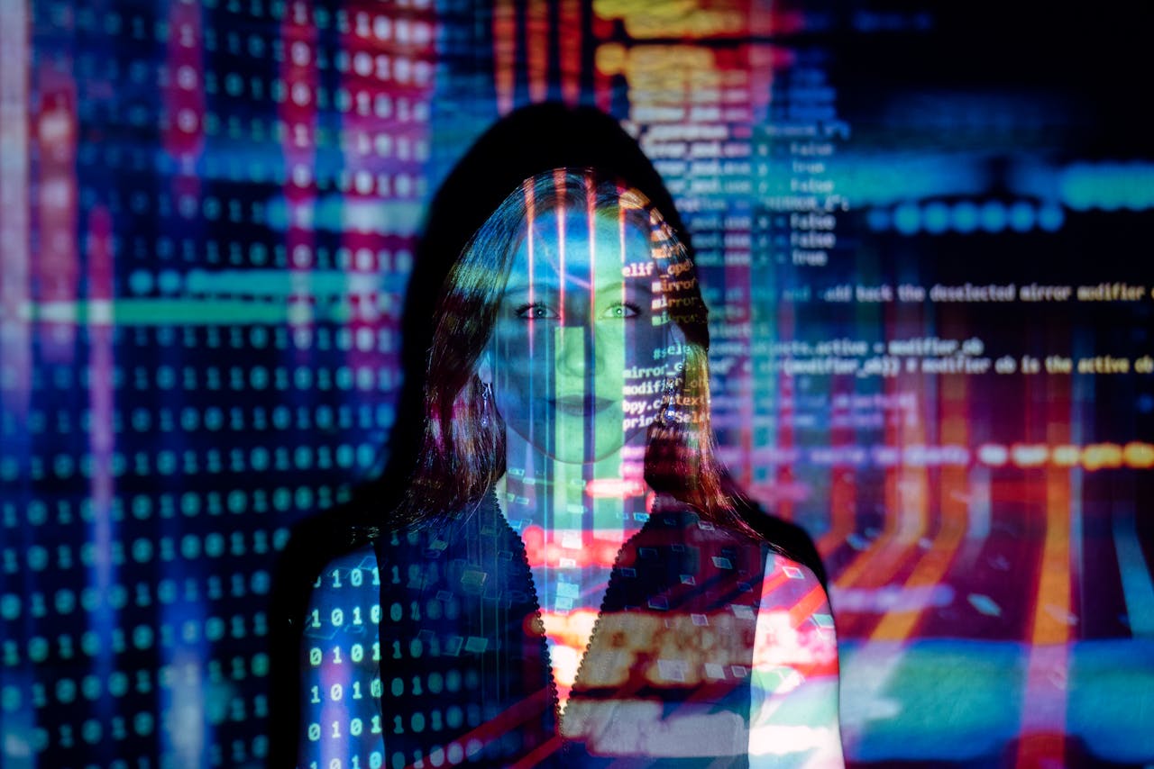 code-projected-over-woman-3861969 Code Projected Over Woman